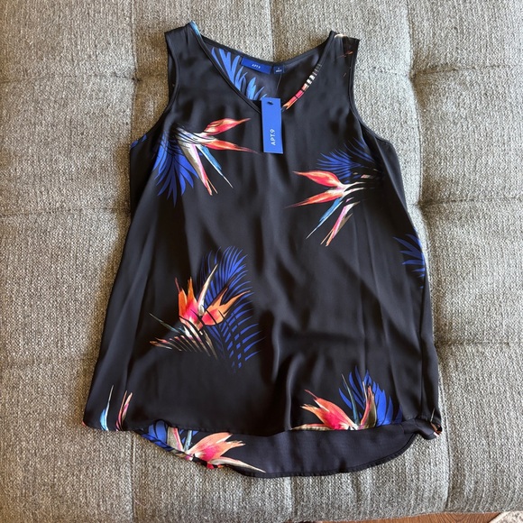 Apt. 9 Tops - Apt 9 Black Sleeveless Blouse With Multicolor Design SZ S New With Tag